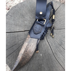 ЗАХИСНИК ніж ручної роботи майстра студії Павла Гончаренка, Сталь - високовуглецевий дамаск 250 шарів (ХВГ+У10А). Photo 2